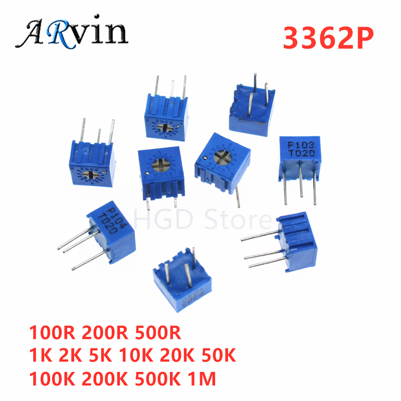 Potentiometer 10K - 10個3362pシリーズ抵抗101 201 501 102 202 502