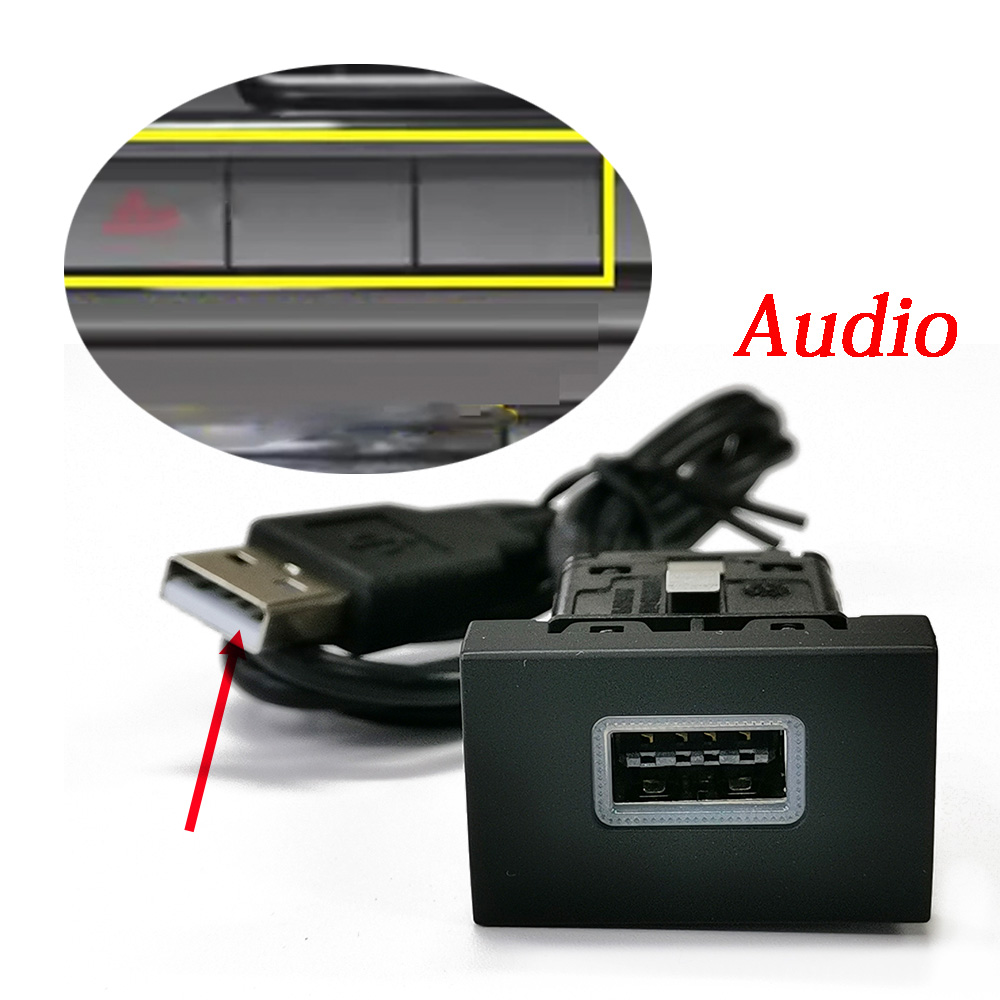 Audio Interface - 1PC 車用USB入力アダプターソケット オーディオラジオ Uディスクフラッシュソケットインターフェースアダプター ケーブル付き VWポロ