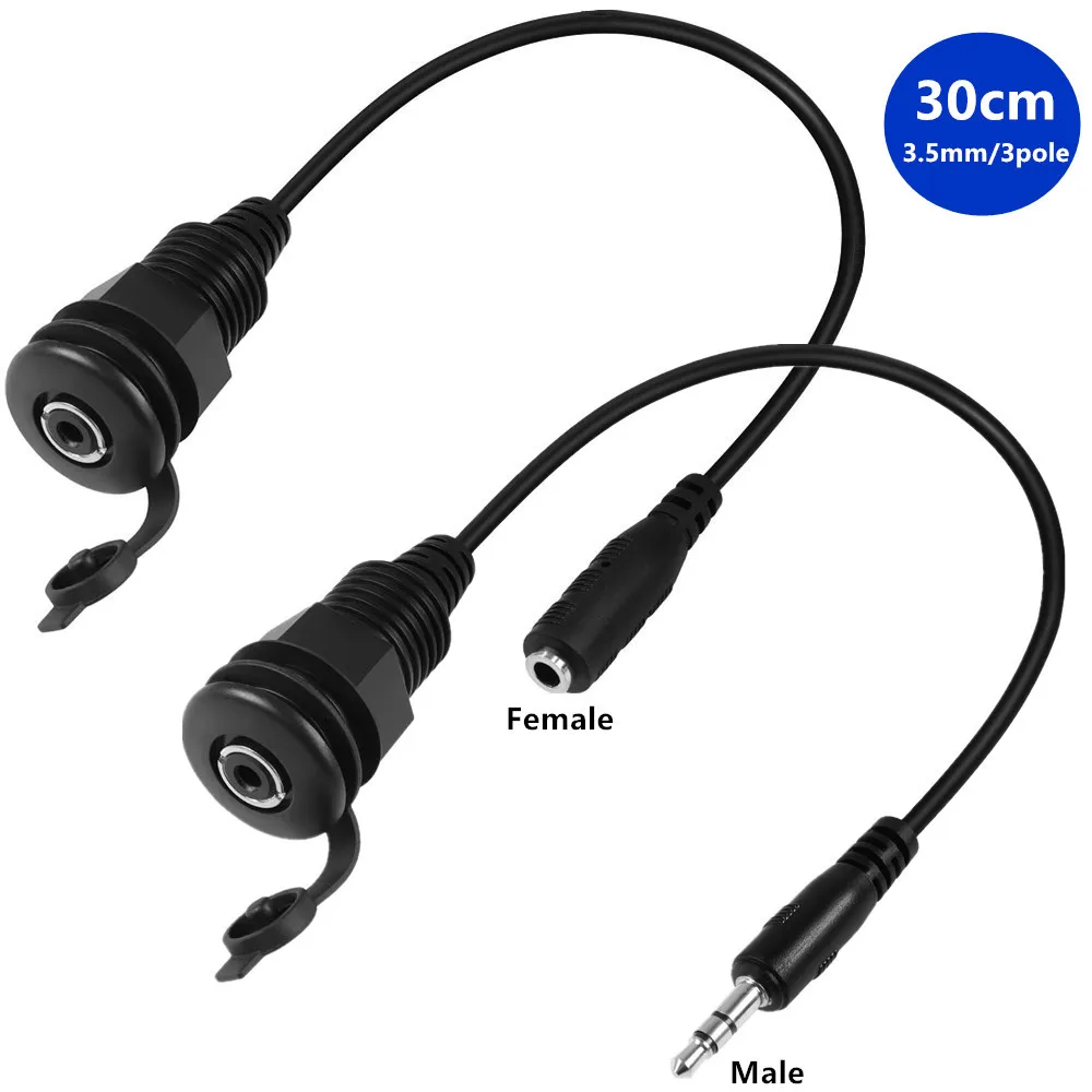 Trs Cable - 3.5mmネジ式固定防水ケーブル 1/8 オス-メス埋め込みマウントステレオアダプター 3.5mm TRSプラグ-ジャックヘッドホンマウント Ca