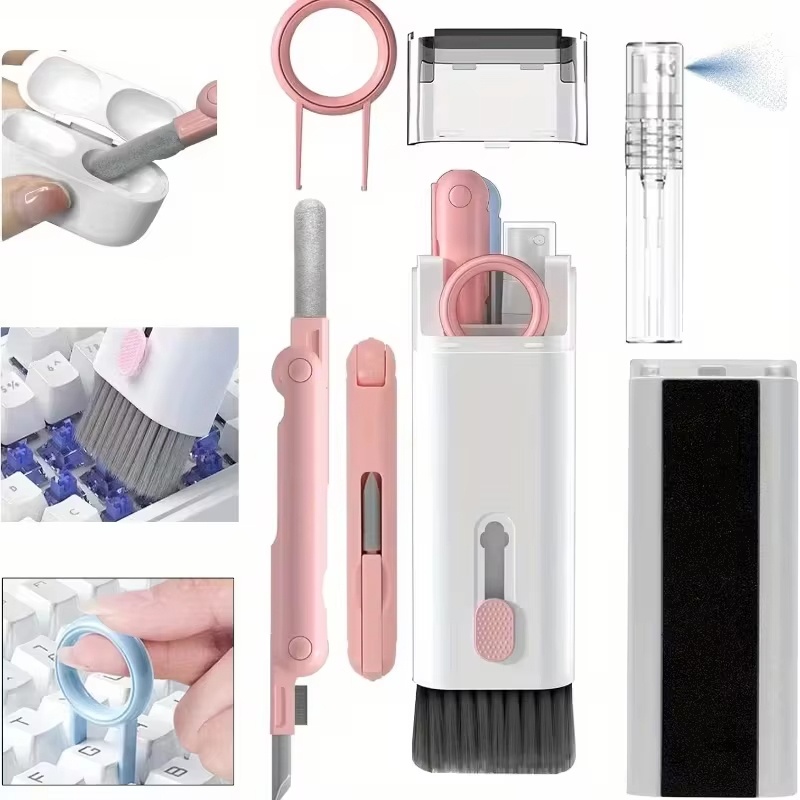 Diy Headphone - 7 in 1イヤホンクリーナーブラシキット、キーボードクリーニングペン、キーキャッププラー、AirPods、ヘッドセット、ラップトップ、タブレットPC、コンピューター、電話、カメラ用