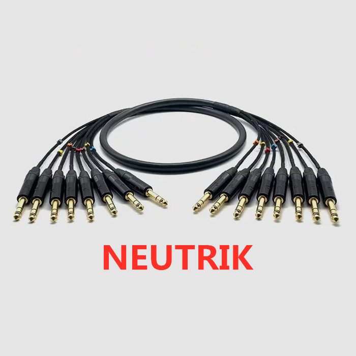 Trs Cable - 1メートル11 NEUTRIK 6.35mm TRSバランスサウンド機器ステレオ接続オーディオマイクアンプミキサーシグナルケーブル