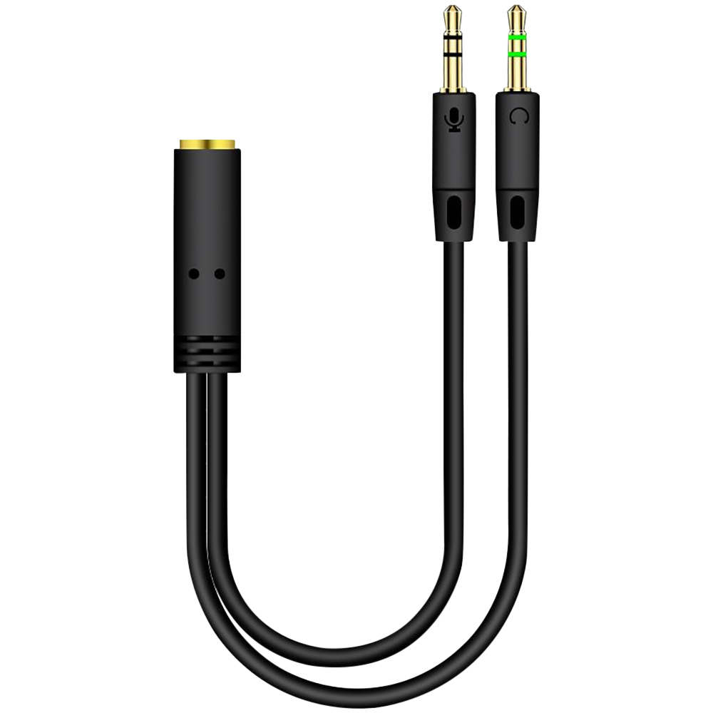 Audio Jumper Wire - ヘッドフォンアダプター,オスからメスへのジャック2個,コンピューター用オーディオスプリッター,マイク3.5mm,補助Yスプリッター,マイク,ケーブルコンバーター