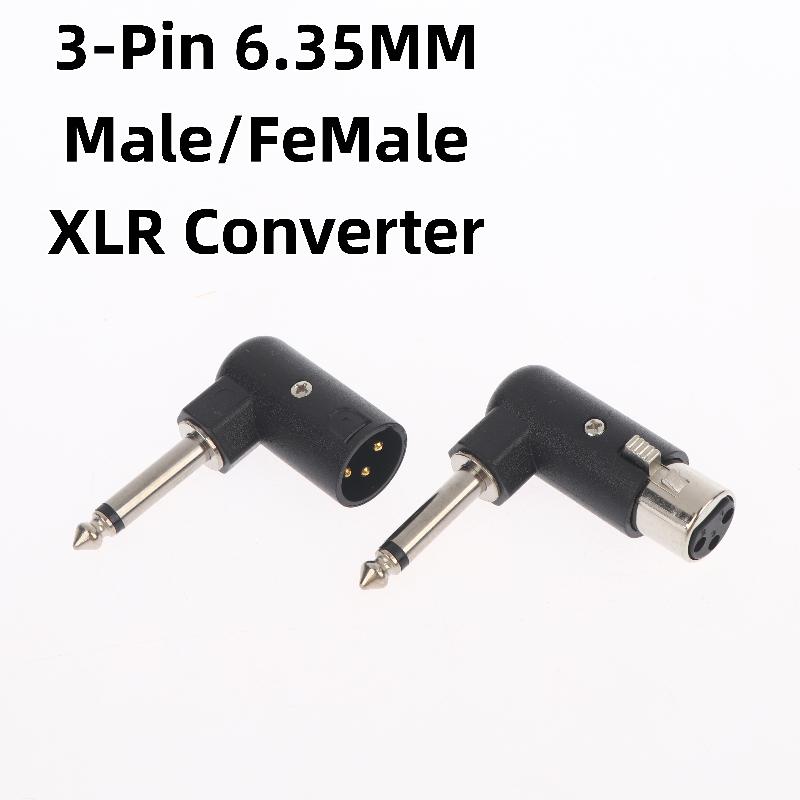 Audio Interface - 1/2個 XLRプラグ（オス/メス）-6.35mmオスアダプター 3ピン バランスオーディオインターフェース マイク・スピーカー用