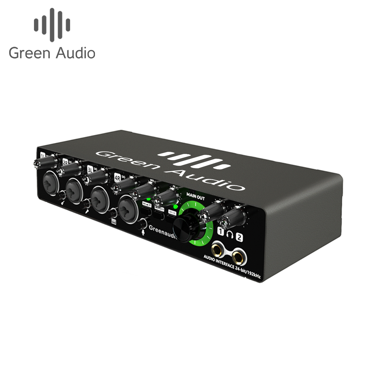 Audio Interface - GAX-MD44 グリーンオーディオ USBオーディオインターフェース サウンドカード 24ビット/192kHz XLRモニター搭載