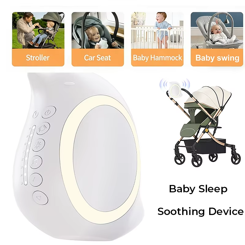 Full Range Speaker - ポータブル調整機能付き電動ベビー睡眠補助装置（ナイトライト、Bluetoothスピーカー、ホワイトノイズ、振動、心地よい音楽搭載）
