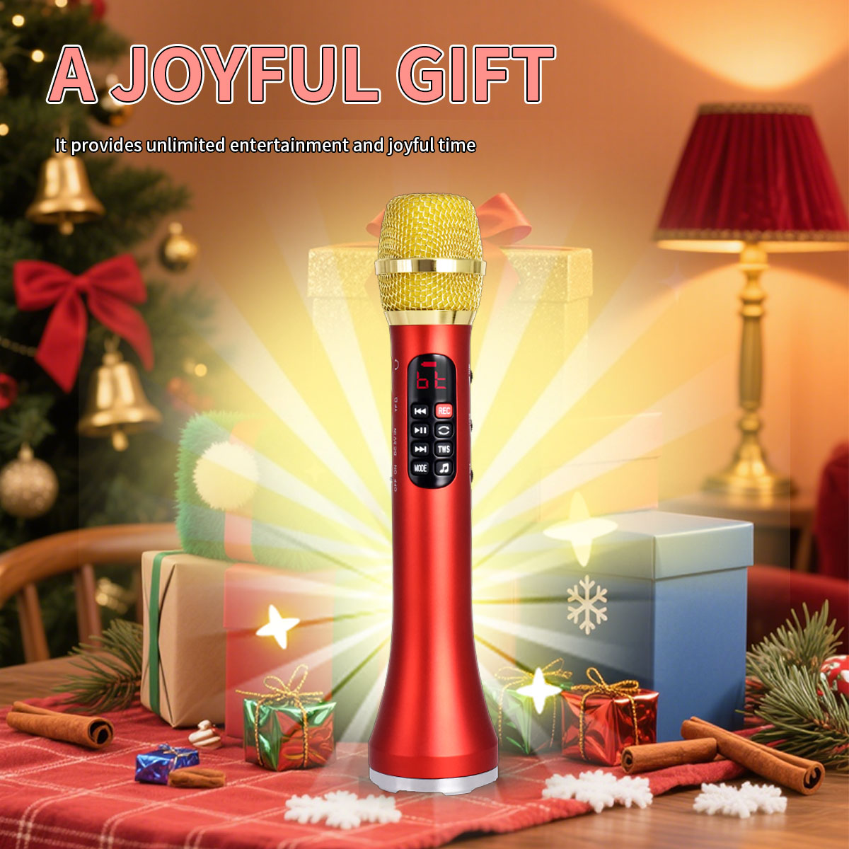 Condenser Microphone Kit - 28cm 25W/個 カラオケマイク TWS Bluetoothスピーカーマイク 6400mAh