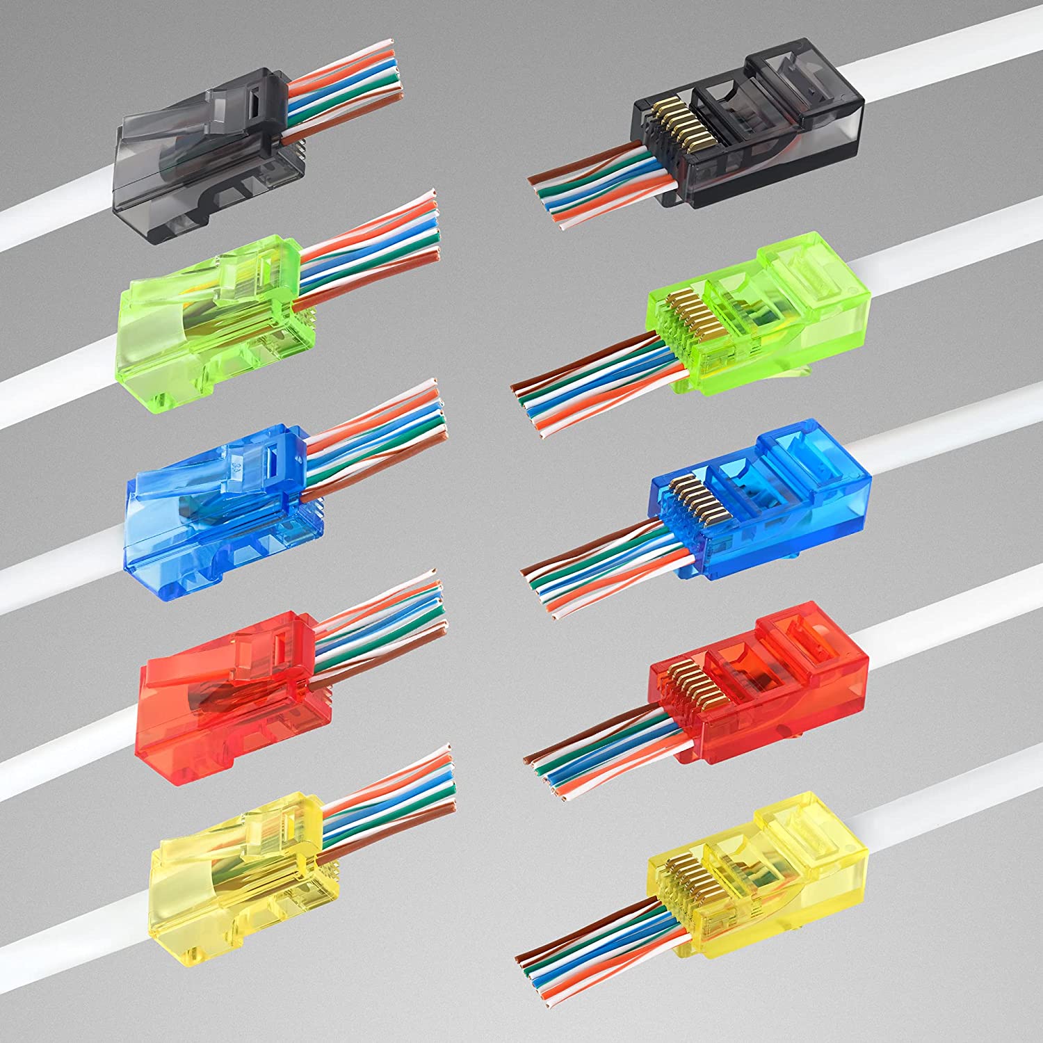 ZoeRax 100 個 RJ45 Cat6 コネクタ パス - Rj45 Jack のレビューと価格