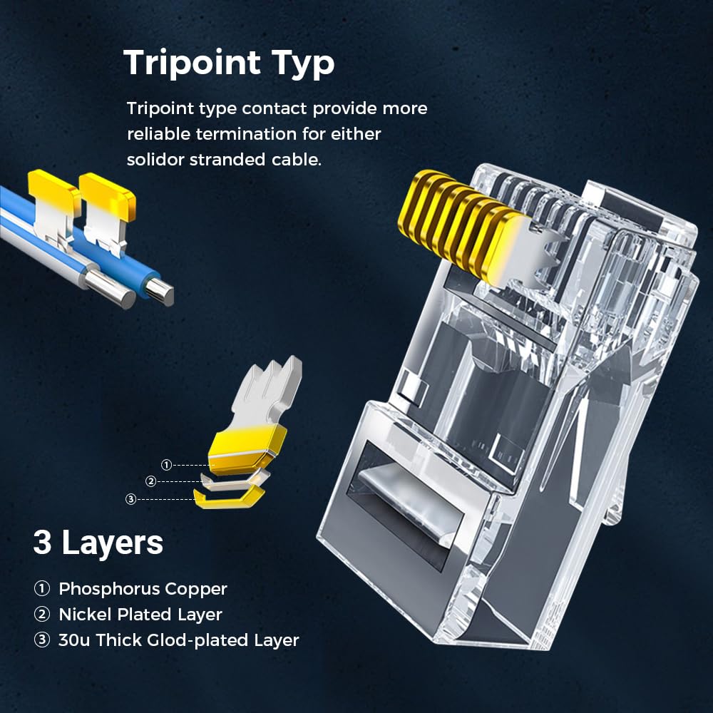 RJ45 コネクタ CAT6 パススルー コネクタ クリスタ - Rj45 Jack のレビューと価格
