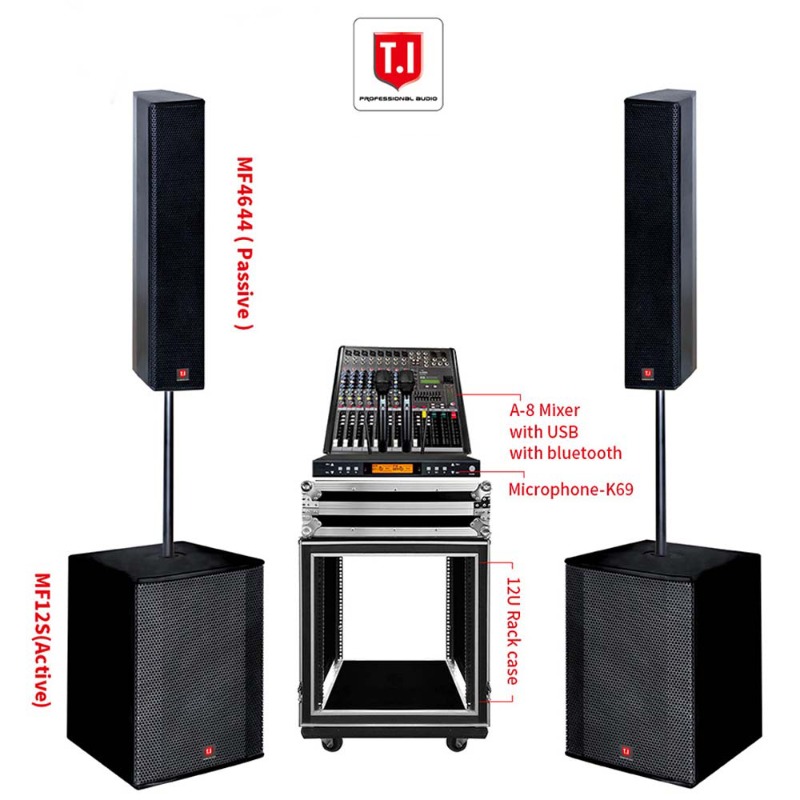 デュアル15インチ2ウェイポータブルカラムスピーカー、屋内外 - Full Range Speaker のレビューと価格