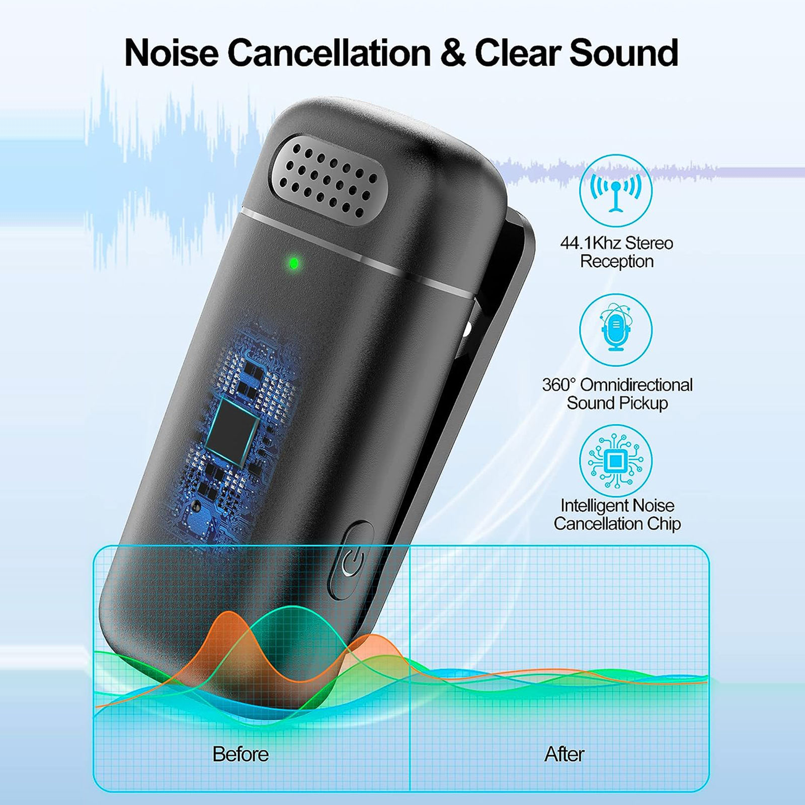 2個パック ワイヤレスラベリアマイク 充電ケース付き、Typ - Condenser Microphone Kit のレビューと価格
