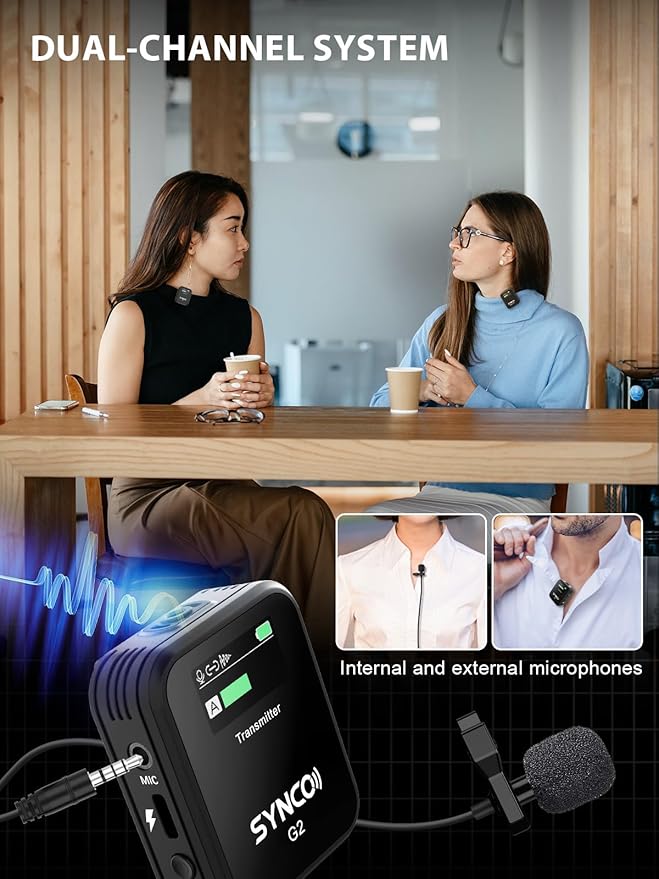 SYNCO ワイヤレスラベリアマイク、G2(A2) 2.4G - Condenser Microphone Kit のレビューと価格