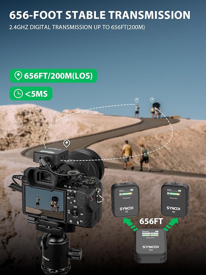 SYNCO ワイヤレスラベリアマイク、G2(A2) 2.4G - Condenser Microphone Kit のレビューと価格