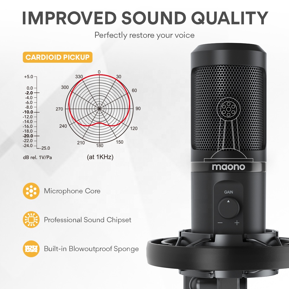 MAONOプロフェッショナルマイクキット、ライブストリーミン - Condenser Microphone Kit のレビューと価格