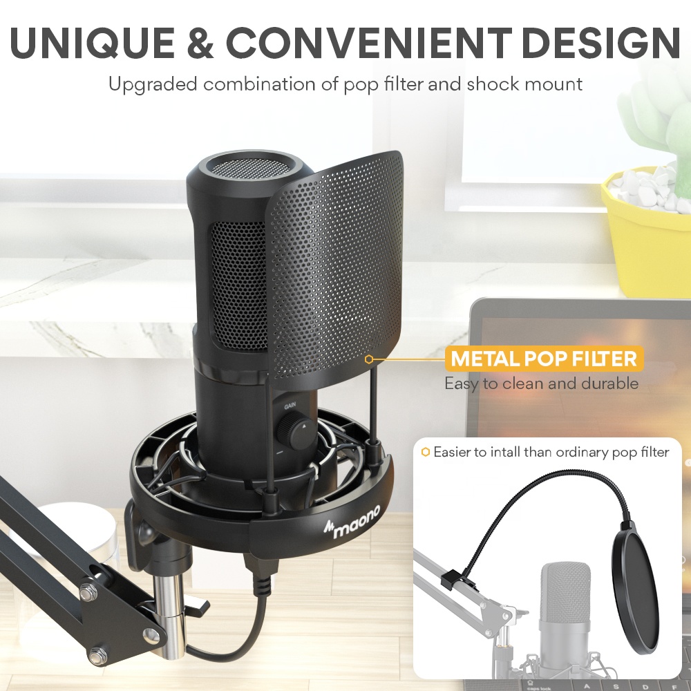 MAONOプロフェッショナルマイクキット、ライブストリーミン - Condenser Microphone Kit のレビューと価格
