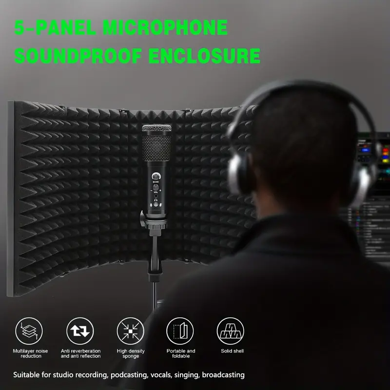 3/5 パネル反射フィルタープロフェッショナルスタジオ録音マ - Condenser Microphone Kit のレビューと価格