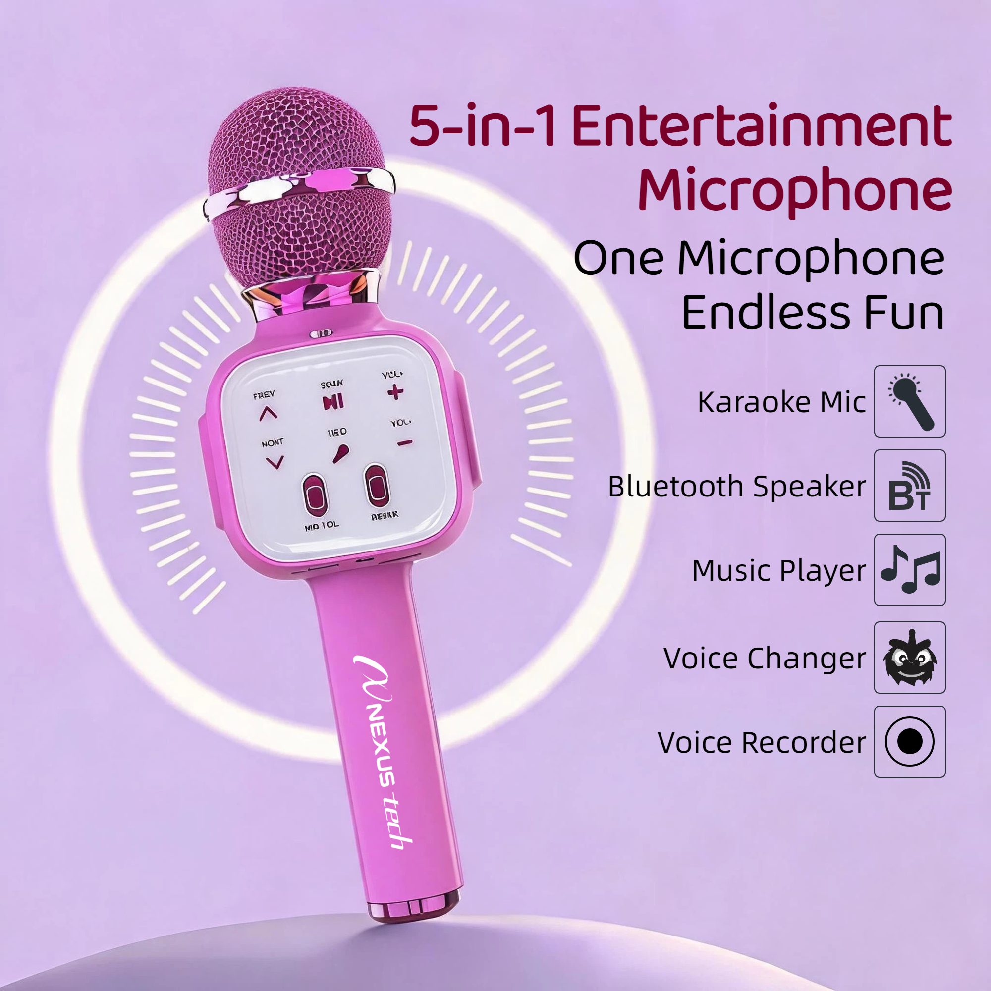 ワイヤレスBluetooth 5.2対応カラオケマイク、ポー - Condenser Microphone Kit のレビューと価格