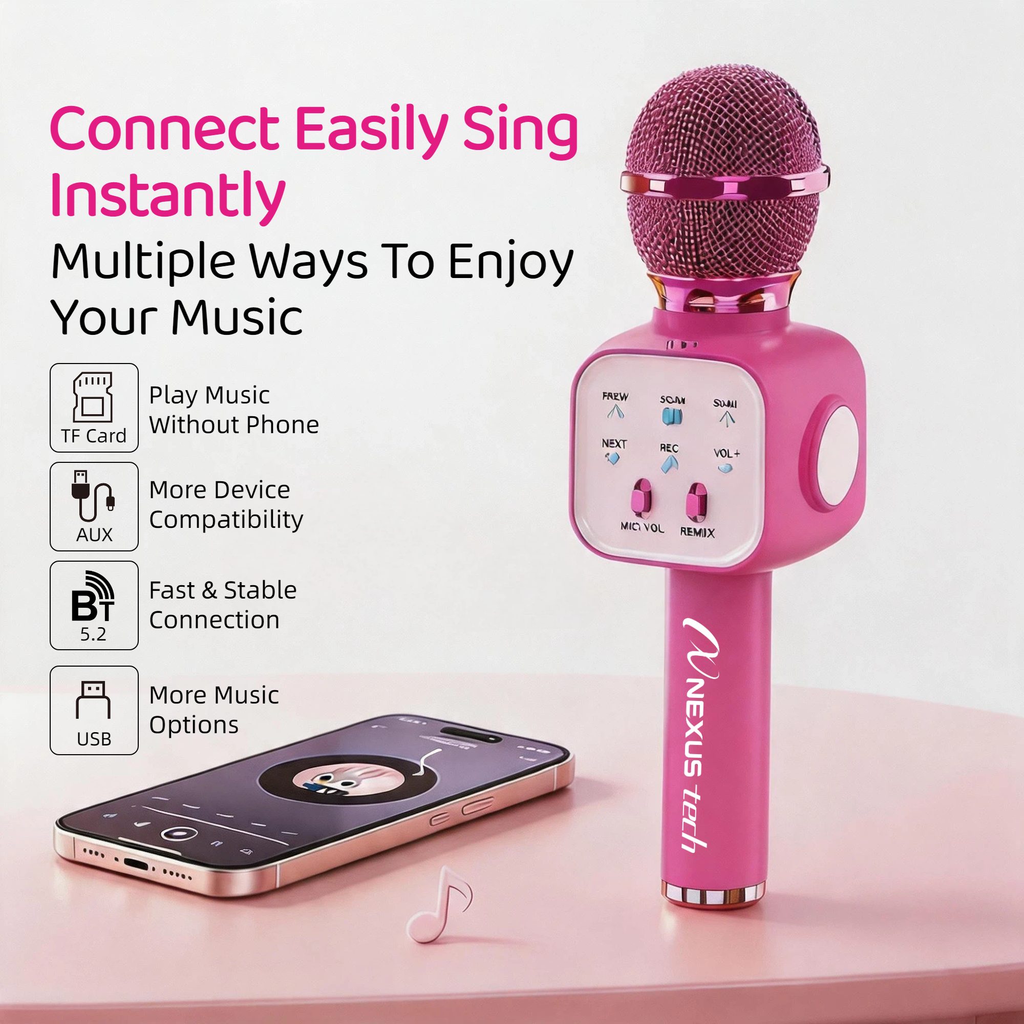 ワイヤレスBluetooth 5.2対応カラオケマイク、ポー - Condenser Microphone Kit のレビューと価格