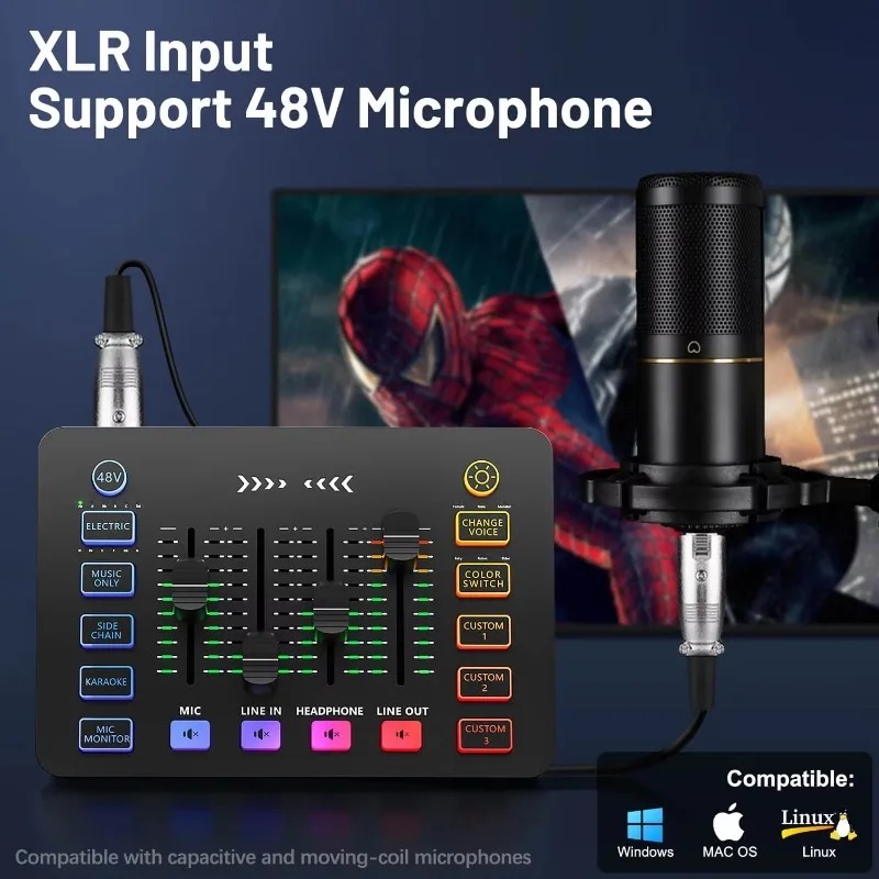 ZX230ライブストリームサウンドカードコンデンサーマイク放 - Condenser Microphone Kit のレビューと価格