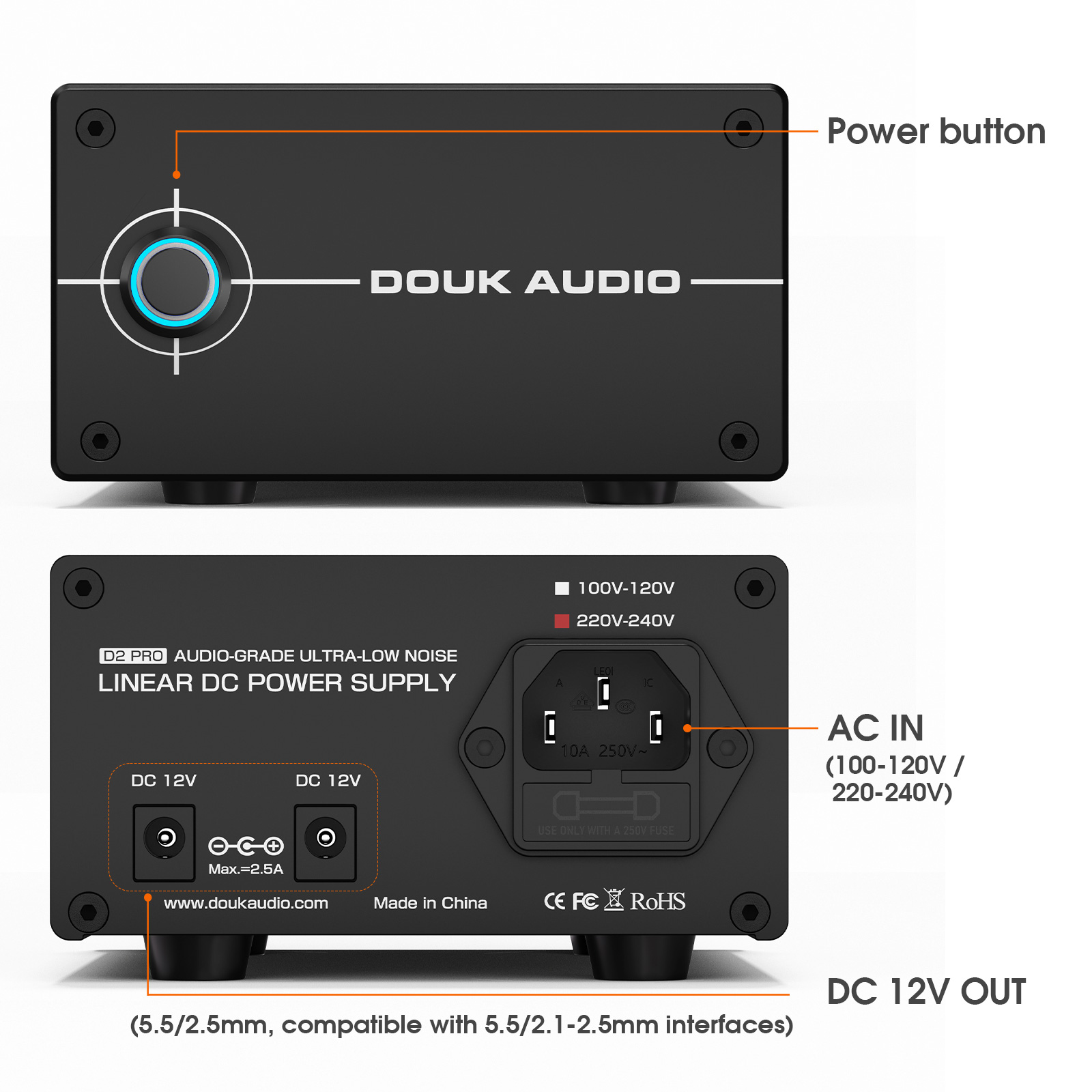 Douk Audio DC 12V 35W 安定化リニア電源 - Audio Dac のレビューと価格