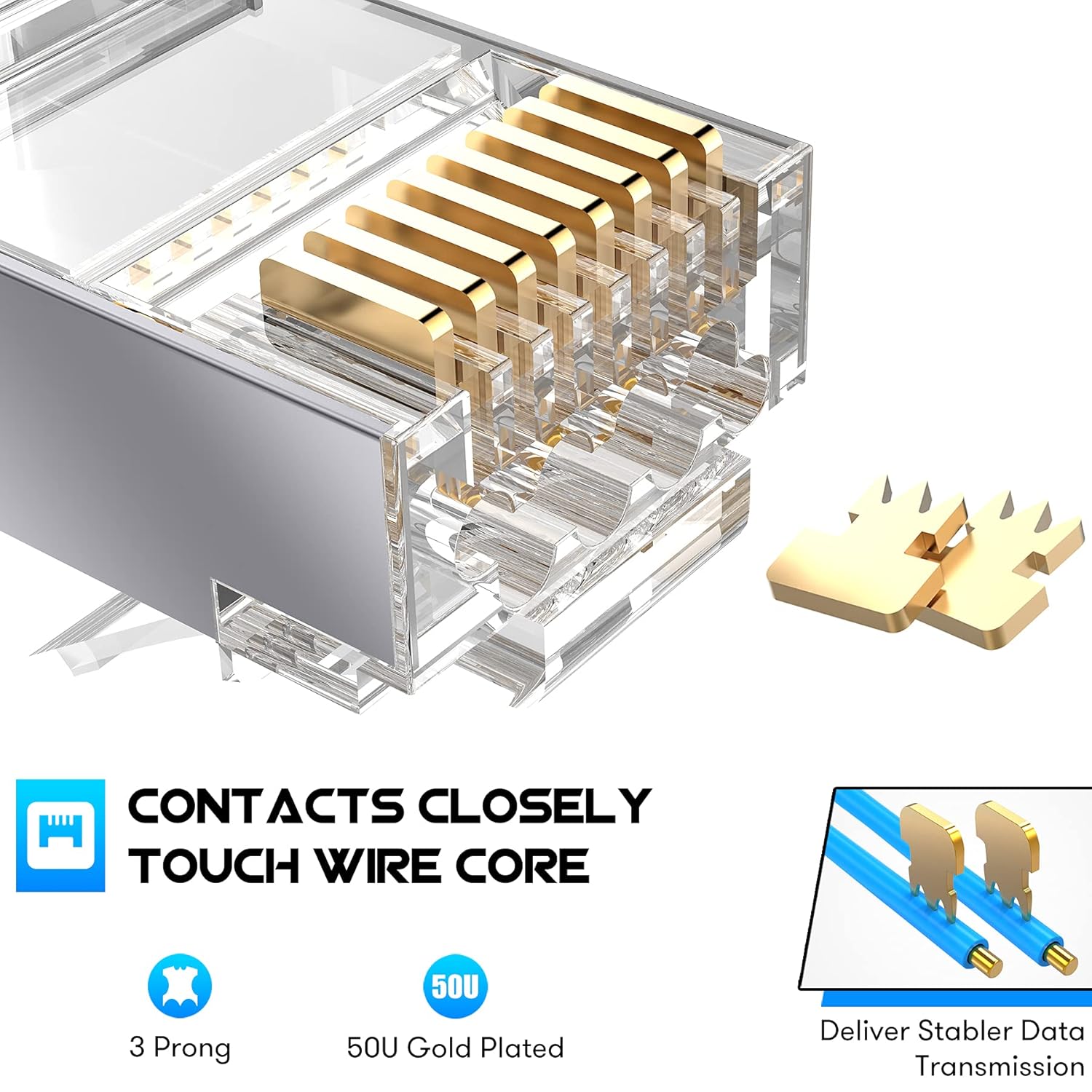 ZoeRax 50 パック シールド付き RJ45 Cat7 - Rj45 Jack のレビューと価格