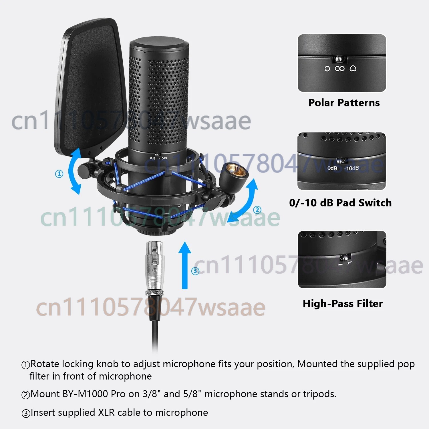 BOYA BY-M1000 PRO ラージダイアフラムコンデ - Condenser Microphone Kit のレビューと価格